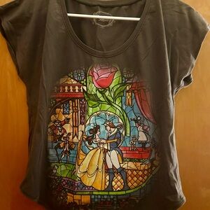 Disney Beauty and the Beast Stained Glass Design Tee